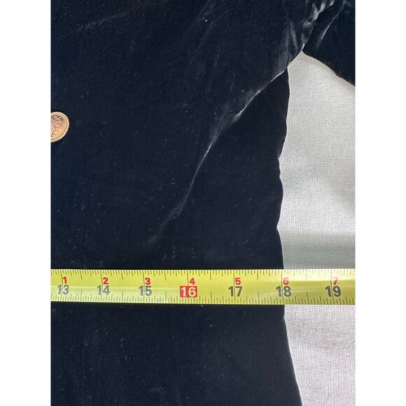 VTG LRL Ralph Lauren Womens 10 Double Breasted Velvet Blazer Gold Buttons - Picture 8 of 13